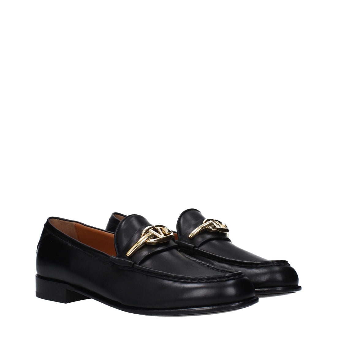 Valentino Garavani svarta slip-on loafers i läder