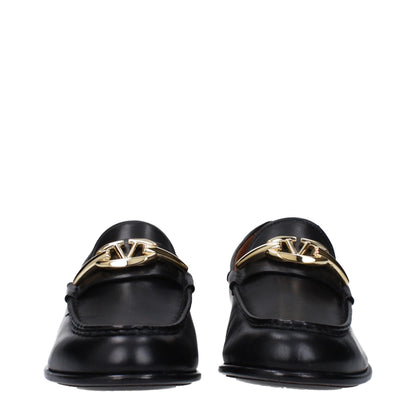 Valentino Garavani svarta slip-on loafers i läder