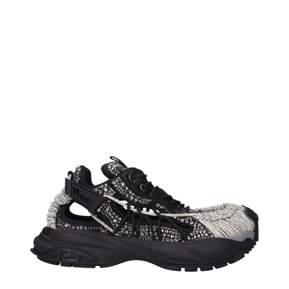Versace svarta grova tygsneakers