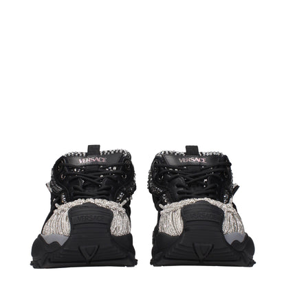 Versace svarta grova tygsneakers
