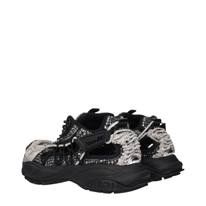 Versace svarta grova tygsneakers