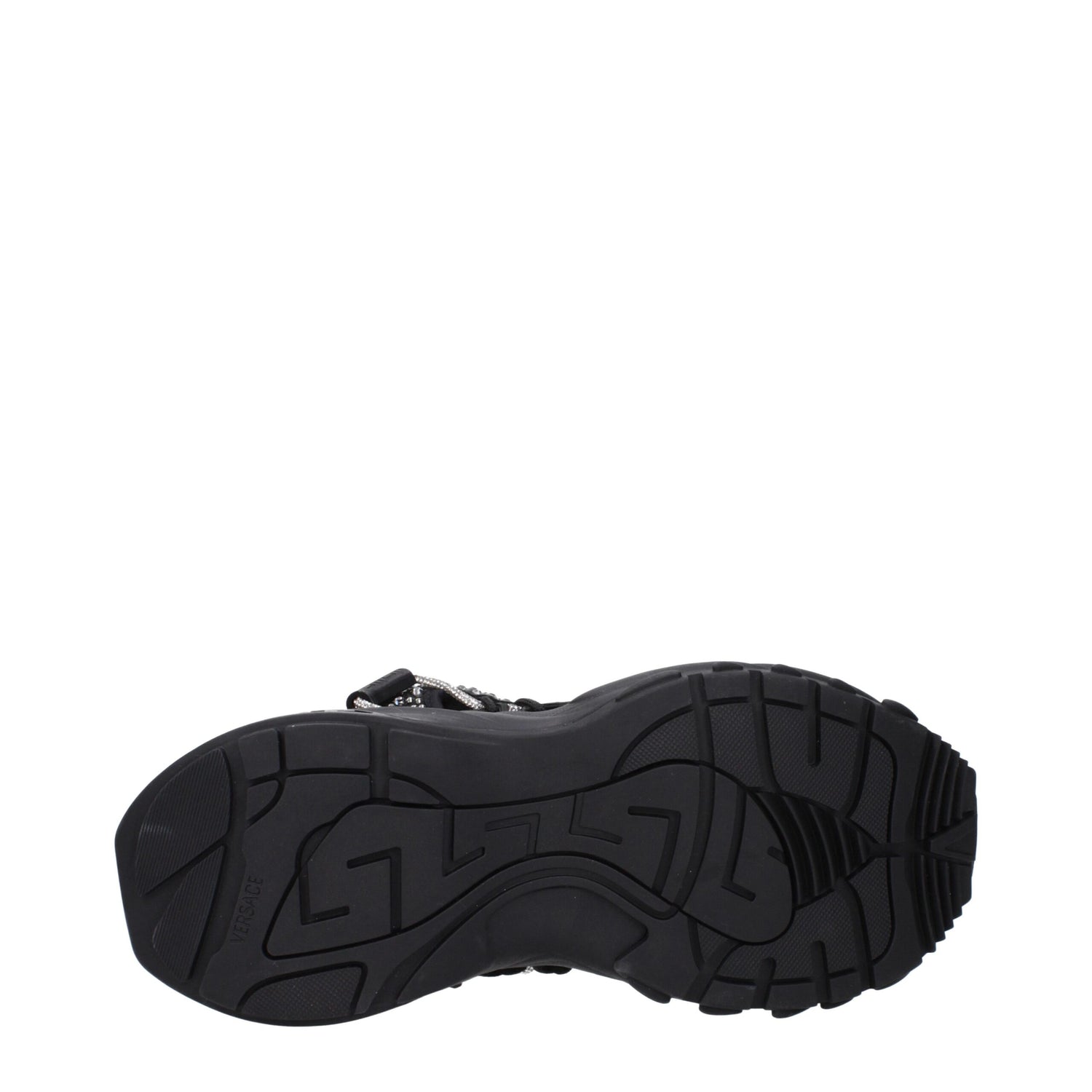Versace svarta grova tygsneakers