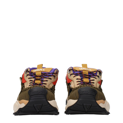 Versace Beige Läder Atletiska Sneakers