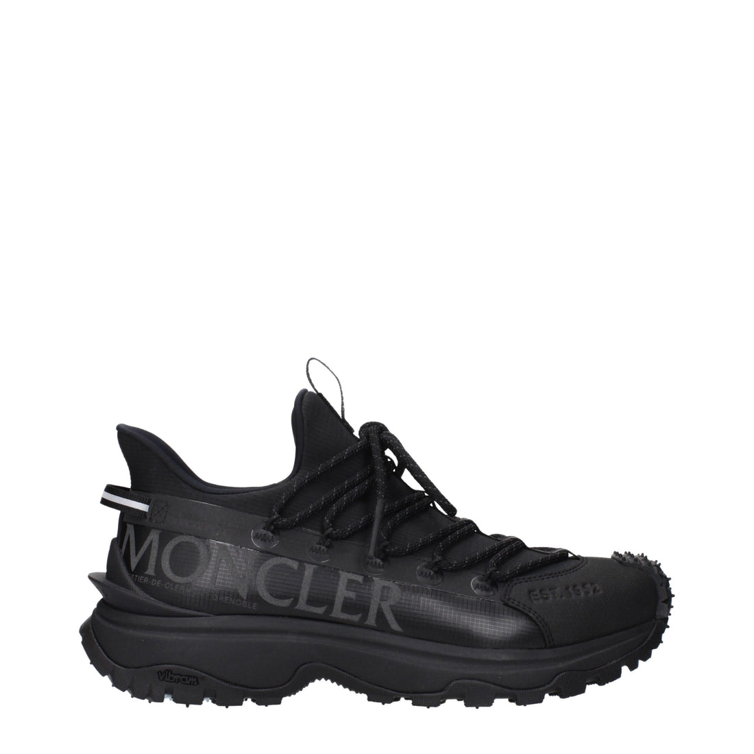 Moncler Svarta Tyg Atletiska Sneakers