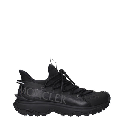 Moncler Svarta Tyg Atletiska Sneakers