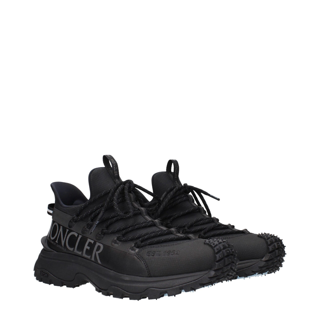 Moncler Svarta Tyg Atletiska Sneakers