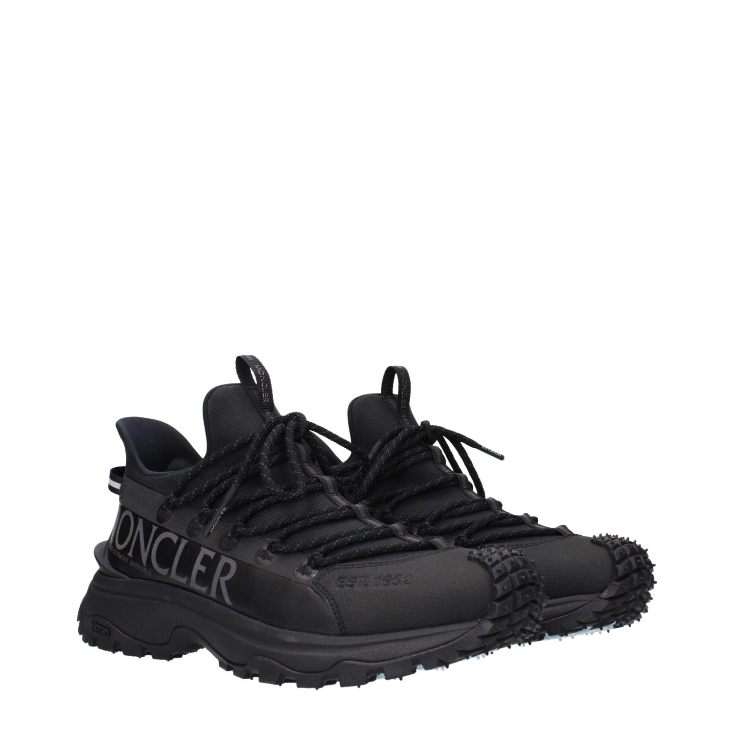 Moncler Svarta Tyg Atletiska Sneakers