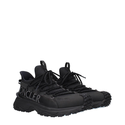 Moncler Svarta Tyg Atletiska Sneakers
