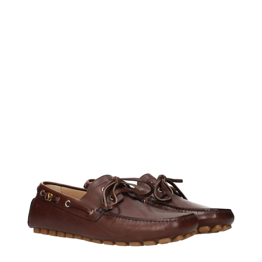 Valentino Garavani bruna läderloafers