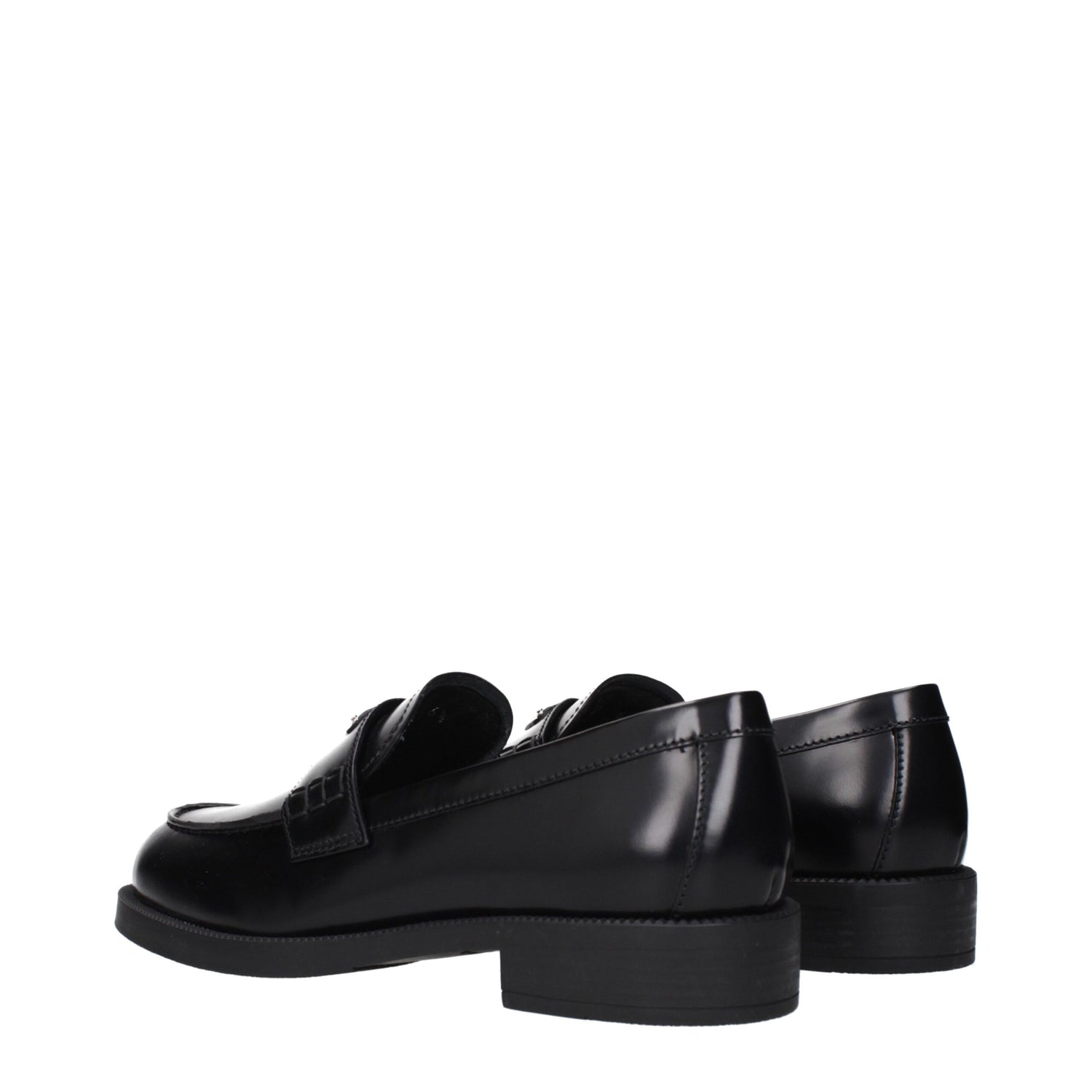 Prada svarta slip-on loafers i läder