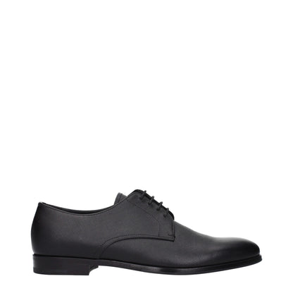 Prada svarta oxfords och derbyskor i läder