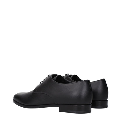 Prada svarta oxfords och derbyskor i läder