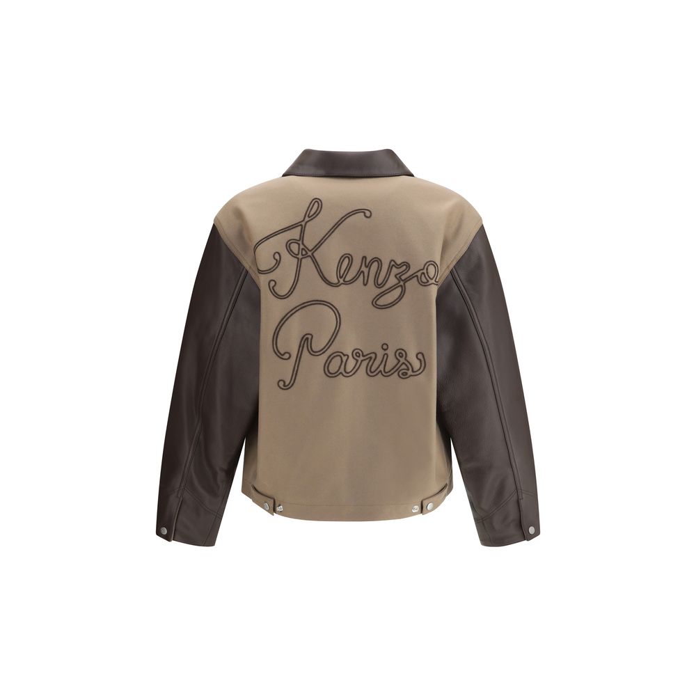 Kenzo collegejacka i ull och läder