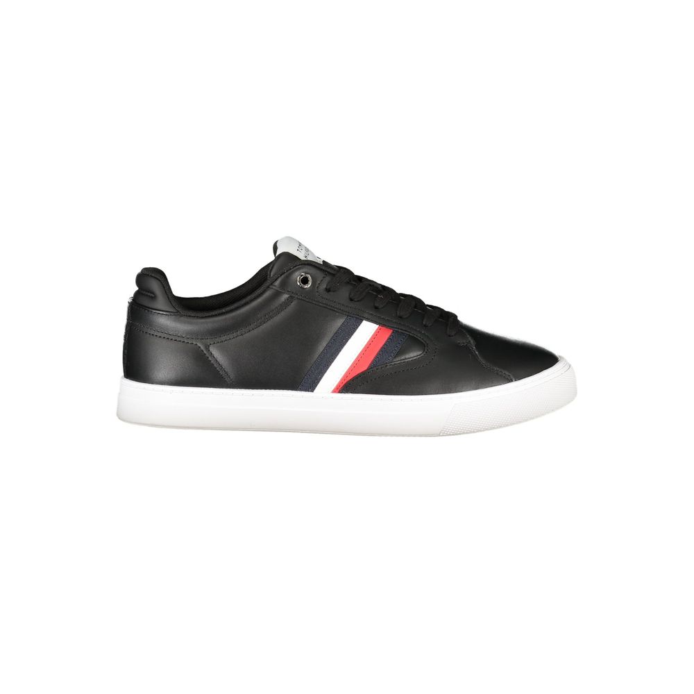 Tommy Hilfiger svarta lädersneakers för män