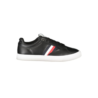 Tommy Hilfiger svarta lädersneakers för män